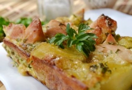 Картофельная запеканка с курицей.