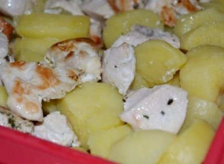 Картофельная запеканка с курицей.