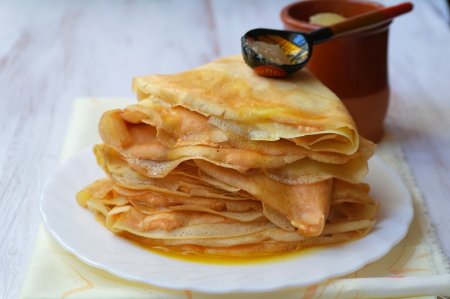 Блины с творожно-тыквенной внутренностями 