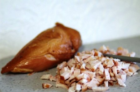 Салат морковь по-корейски с копченой курицей