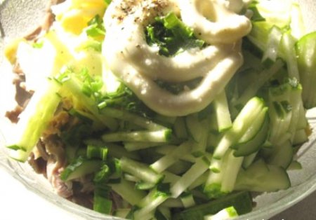 Салат с куриными желудками