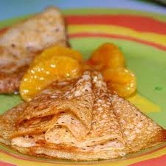 Готовим блинчики с мандаринами.