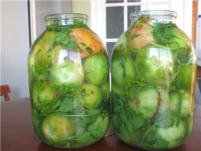 Зеленоватые помидоры по-грузински