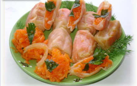 Маринованные овощные голубцы по-корейски