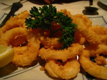 Кольца кальмаров с кориандром