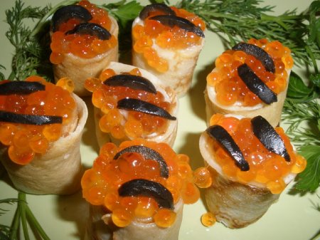 Закуска из блинчиков "Тигрята"