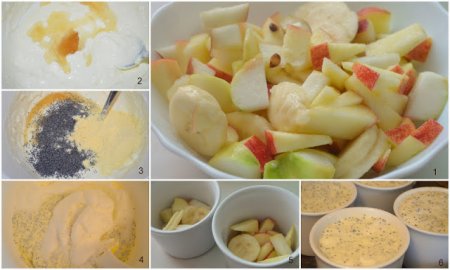 Горячий творожный десерт с маком и плодами