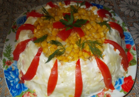 Салат "Кукурузное гнездо"