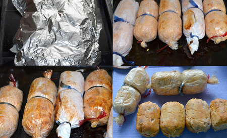 Колбаса вареная куриная семейная, запеченная в духовке