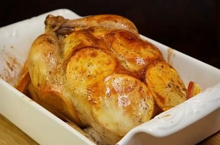 Курица с апельсинами в духовке