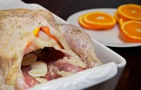 Курица с апельсинами в духовке