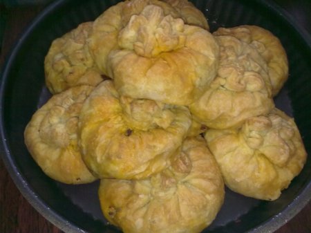 "Мешочки" с курицей и овощами