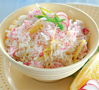 Салат - рис с редисом и лимоном 