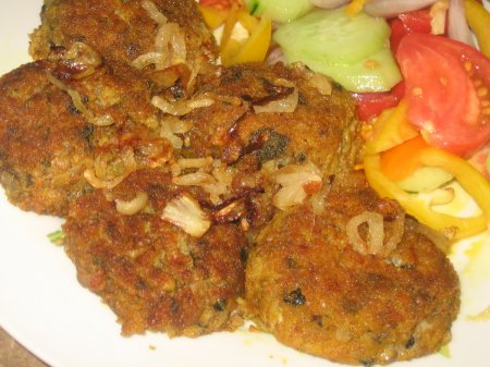 Крокеты из пшеничной каши и грибной икры