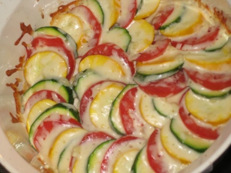 Цветная запеканка из цуккини