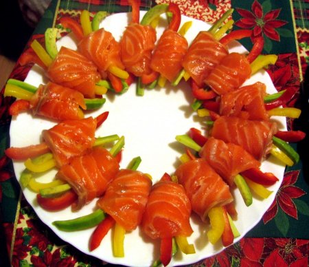 Закуска из соленой семги  