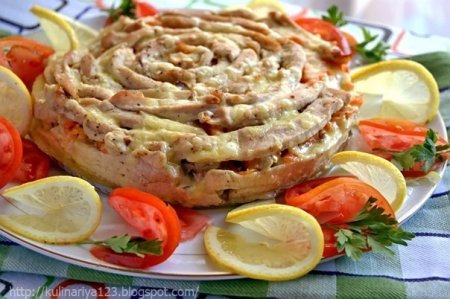 Мясной пирог "Чайная роза"