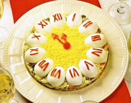 Новогодний салат  "Часики"