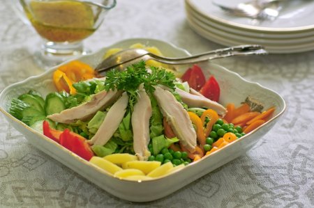 Салат из зелени с дичью