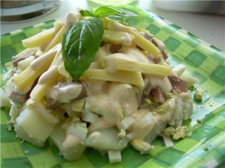 Салат с языком и сыром