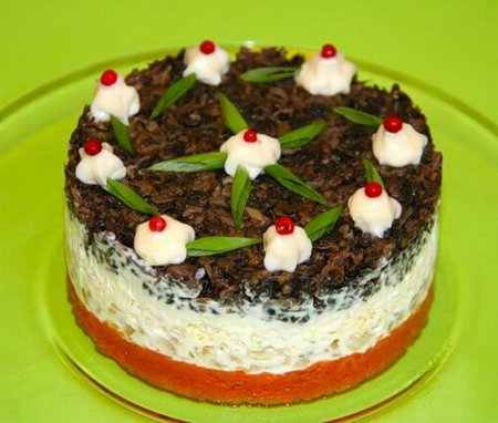 Салатик с грибами